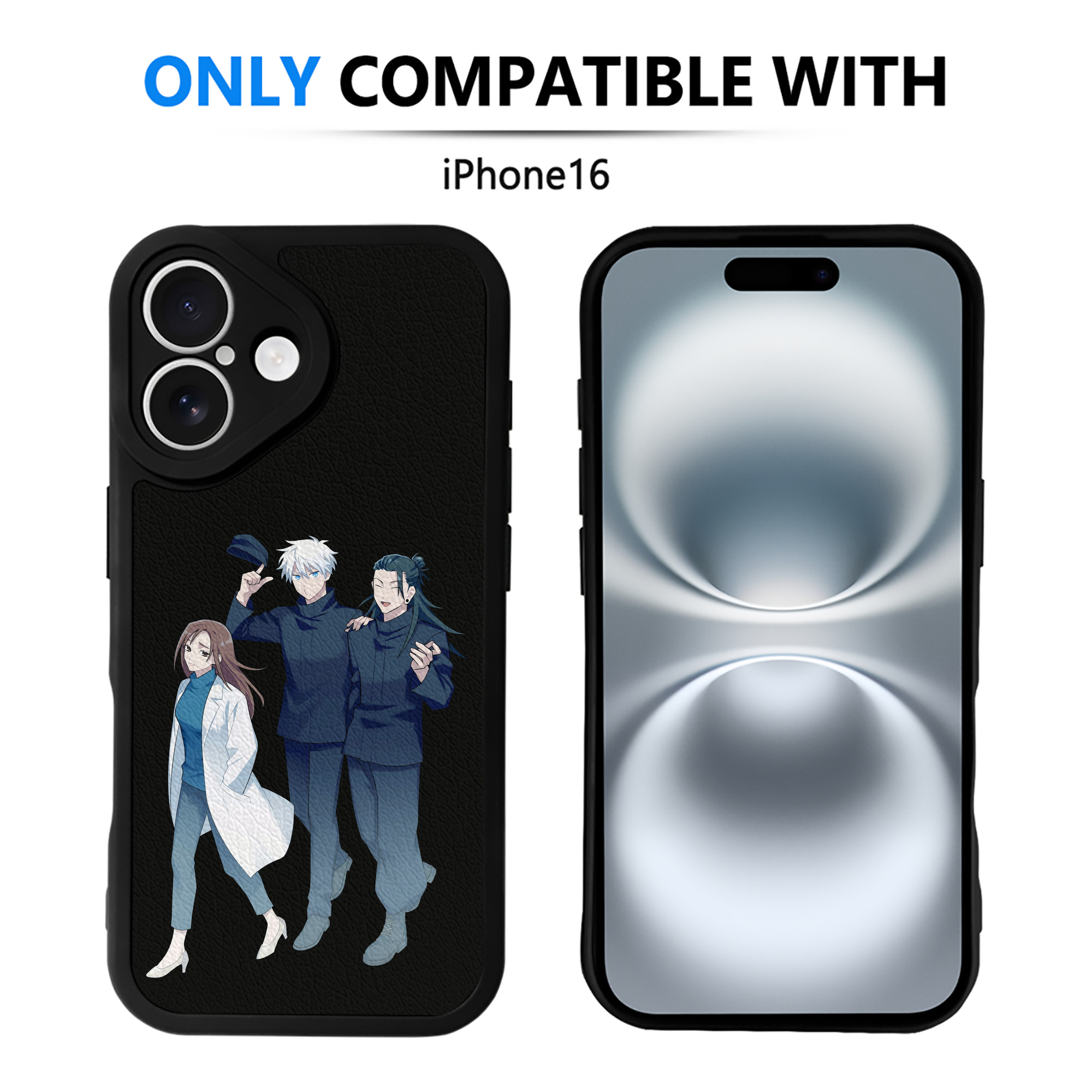 （画像用） 呪術廻戦 Jujutsu Kaisen 【iPhone 16シリーズ対応】シリコンスマホケース（レザー調） 材質：シリコン